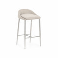 Barhocker Stoff Edelstahl Beige
