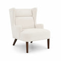 Sessel aus Polyester mit Holzbeinen Beige