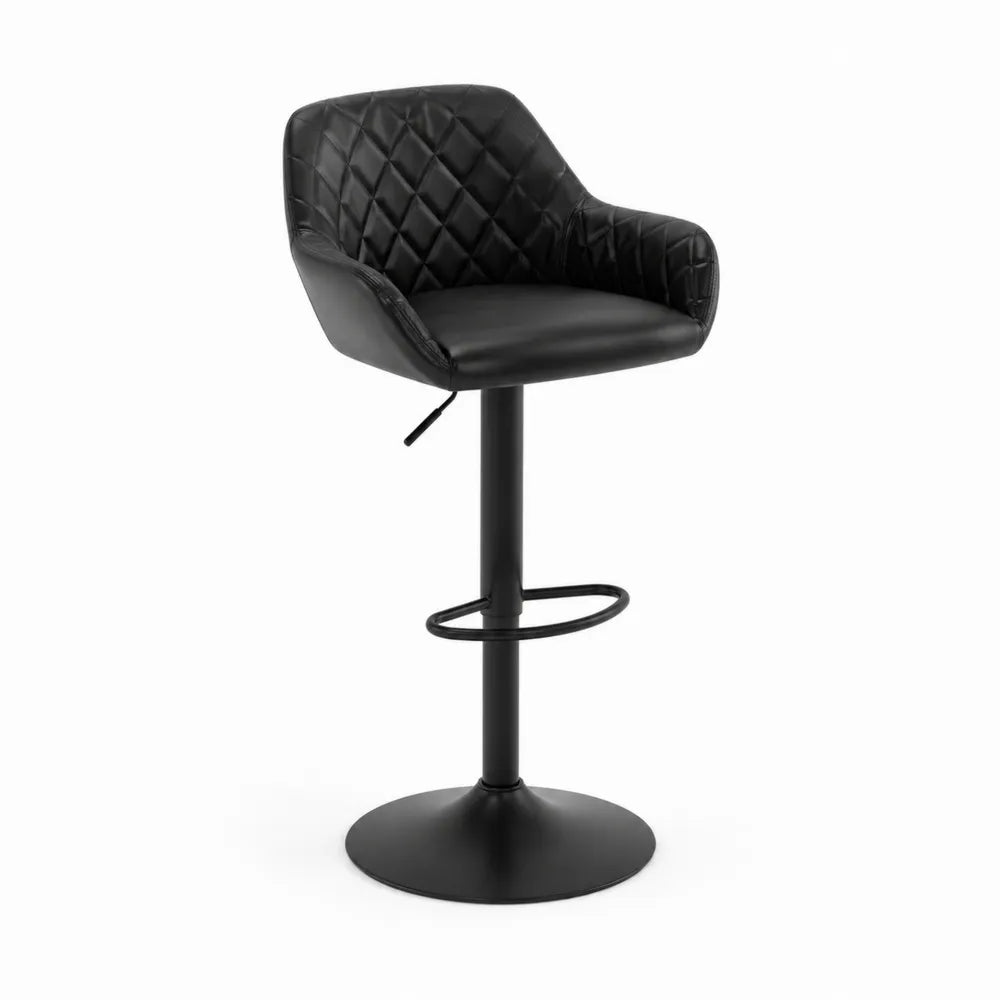 Barhocker Schwarz Kunstleder mit