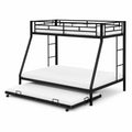Schwarzes Metall-Etagenbett mit