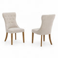 Esszimmerstuhl Set Beige Stoff