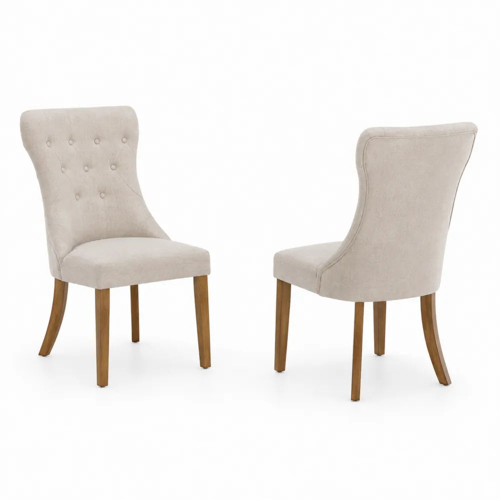 Esszimmerstuhl Set Beige Stoff