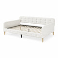 Polsterbett Tagesbett Holzstoff Creme