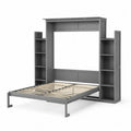 Klappbett mit Regalsystem Metall Grau 140x200